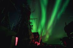 The Northern Lights pass overhead as HMCS Charlottetown transits to Iceland across the North Sea, during EX STEADFAST DEFENDER 24, on 03 March 2024Photo by: Pte Brendan Gamache, Canadian Armed Forces Photo